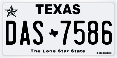 TX license plate DAS7586