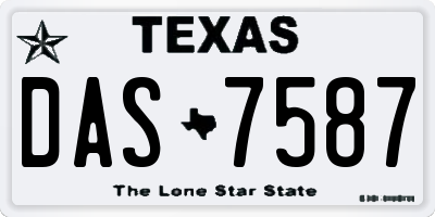 TX license plate DAS7587