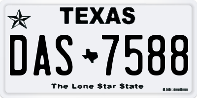 TX license plate DAS7588