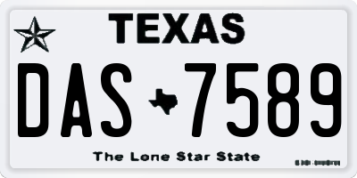 TX license plate DAS7589