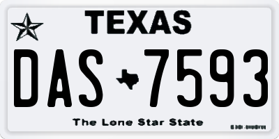 TX license plate DAS7593