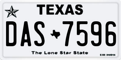 TX license plate DAS7596