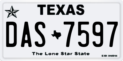 TX license plate DAS7597