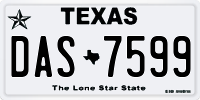 TX license plate DAS7599