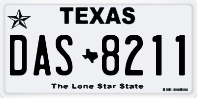TX license plate DAS8211