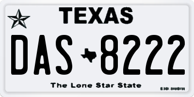 TX license plate DAS8222