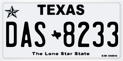TX license plate DAS8233