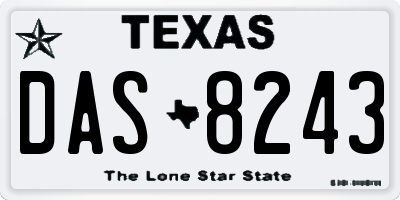 TX license plate DAS8243