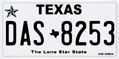 TX license plate DAS8253