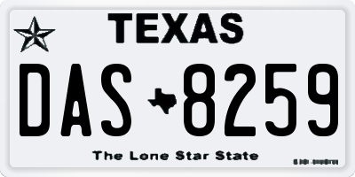 TX license plate DAS8259
