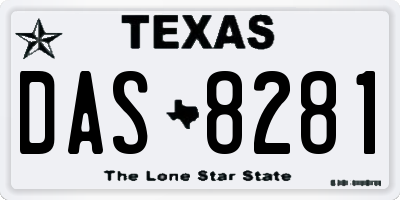 TX license plate DAS8281