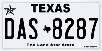 TX license plate DAS8287