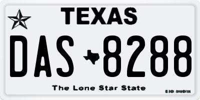 TX license plate DAS8288