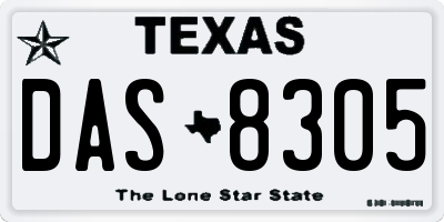TX license plate DAS8305