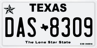 TX license plate DAS8309