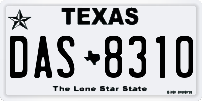 TX license plate DAS8310