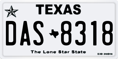 TX license plate DAS8318