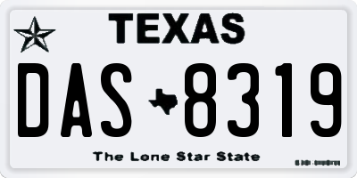 TX license plate DAS8319
