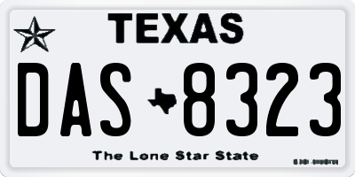 TX license plate DAS8323