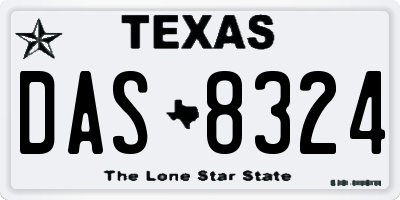 TX license plate DAS8324