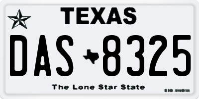 TX license plate DAS8325