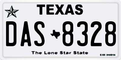 TX license plate DAS8328