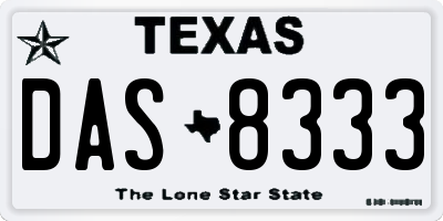 TX license plate DAS8333