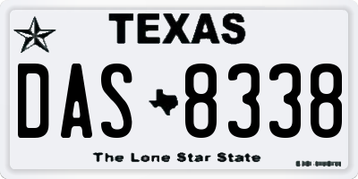 TX license plate DAS8338