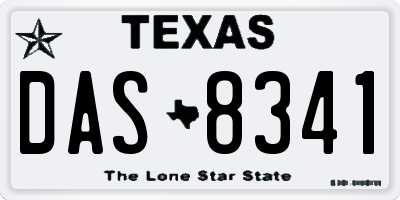 TX license plate DAS8341