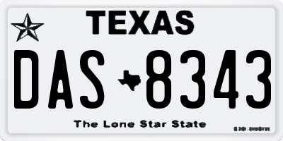 TX license plate DAS8343