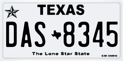 TX license plate DAS8345