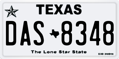 TX license plate DAS8348