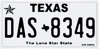 TX license plate DAS8349