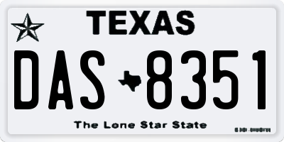TX license plate DAS8351