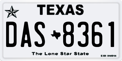 TX license plate DAS8361