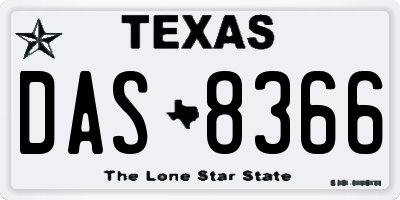 TX license plate DAS8366