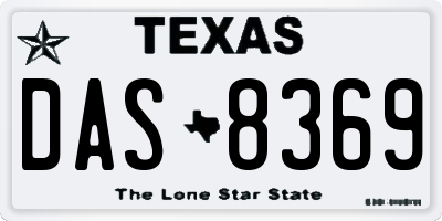 TX license plate DAS8369