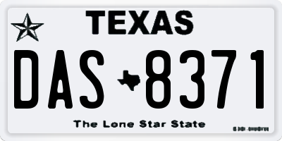 TX license plate DAS8371