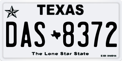 TX license plate DAS8372