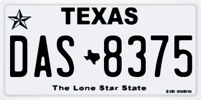 TX license plate DAS8375