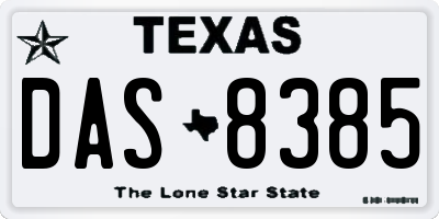 TX license plate DAS8385