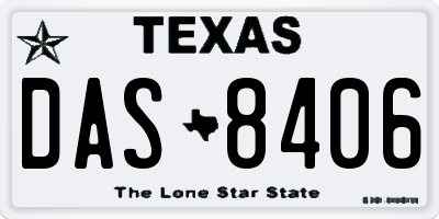 TX license plate DAS8406