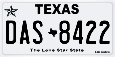 TX license plate DAS8422