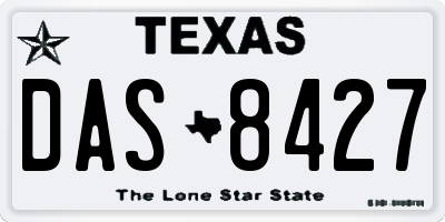TX license plate DAS8427