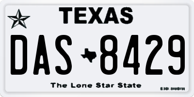 TX license plate DAS8429