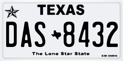 TX license plate DAS8432