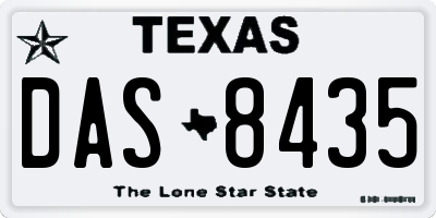 TX license plate DAS8435