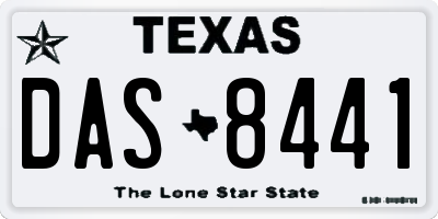 TX license plate DAS8441