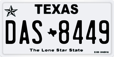 TX license plate DAS8449