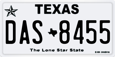TX license plate DAS8455